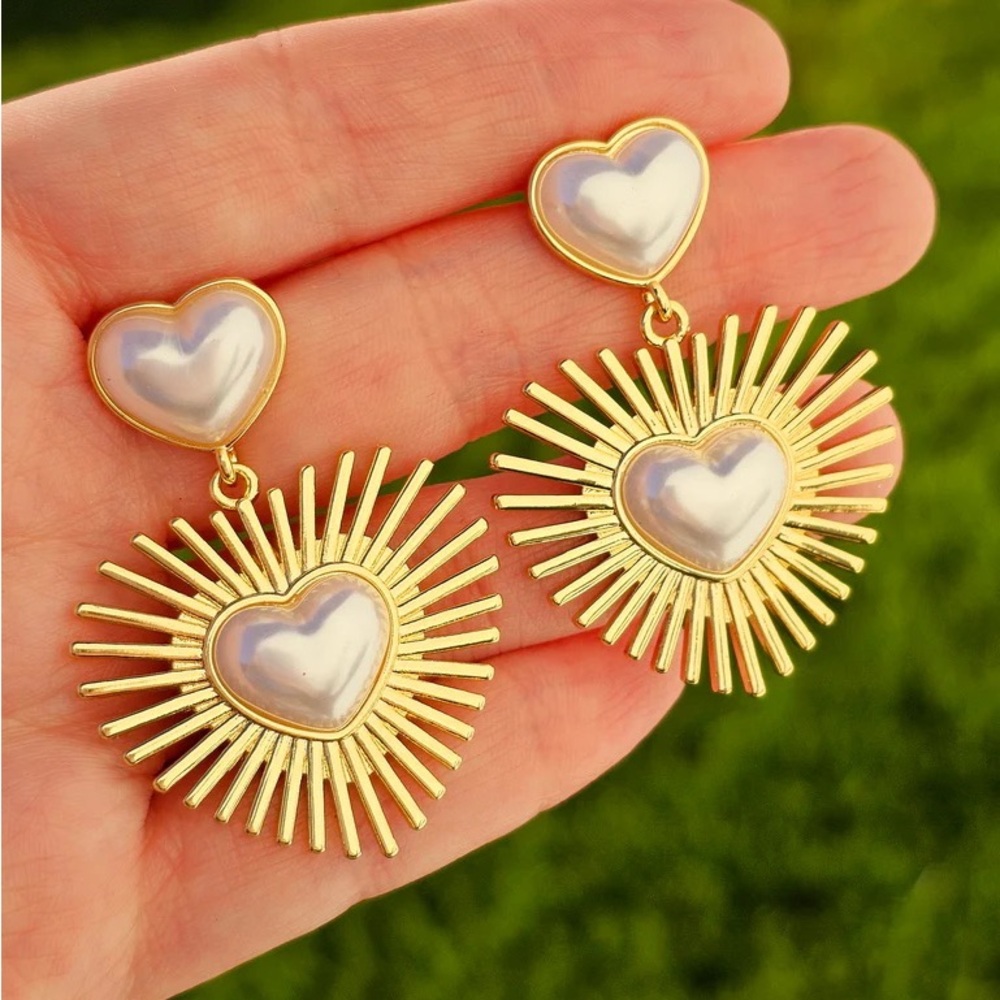 18k gold plated heart earrings